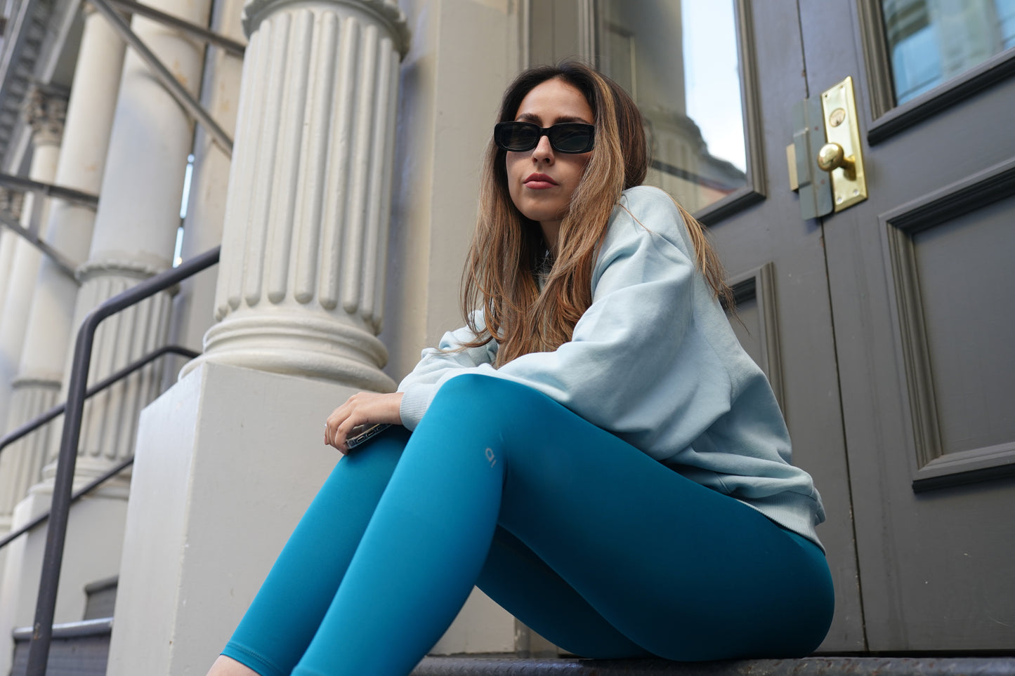 Leggings de Tiro Alto - Turquesa - Ainele Activewear