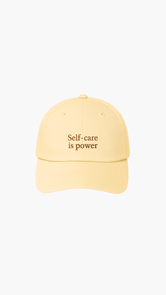 Cap Beige Bordada – Self-Care Is Power - Ainele Activewear
